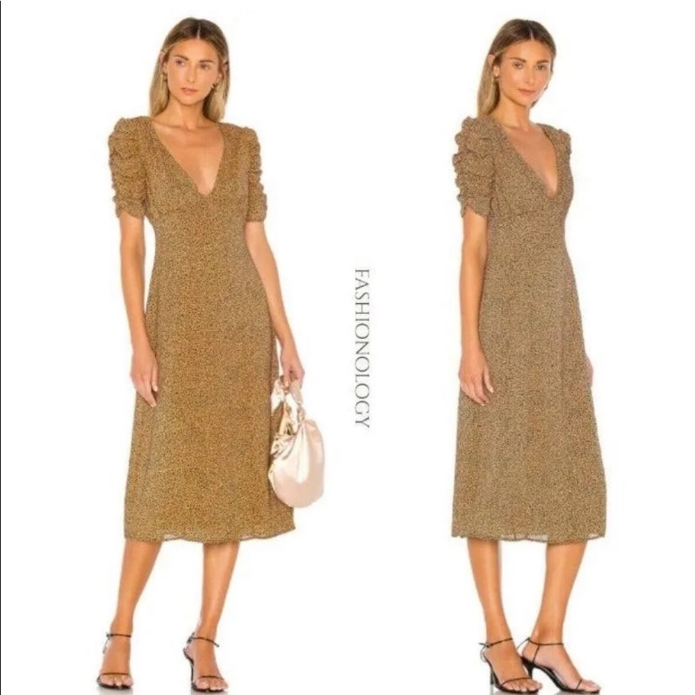 Revolve Majorelle Tamra Leopard Midi Dress M us 6-8